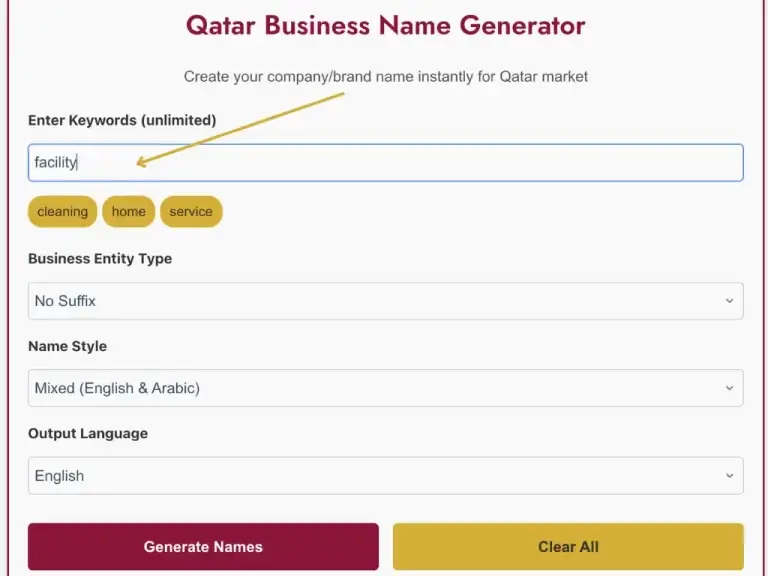 qatar business Name Generator keyword